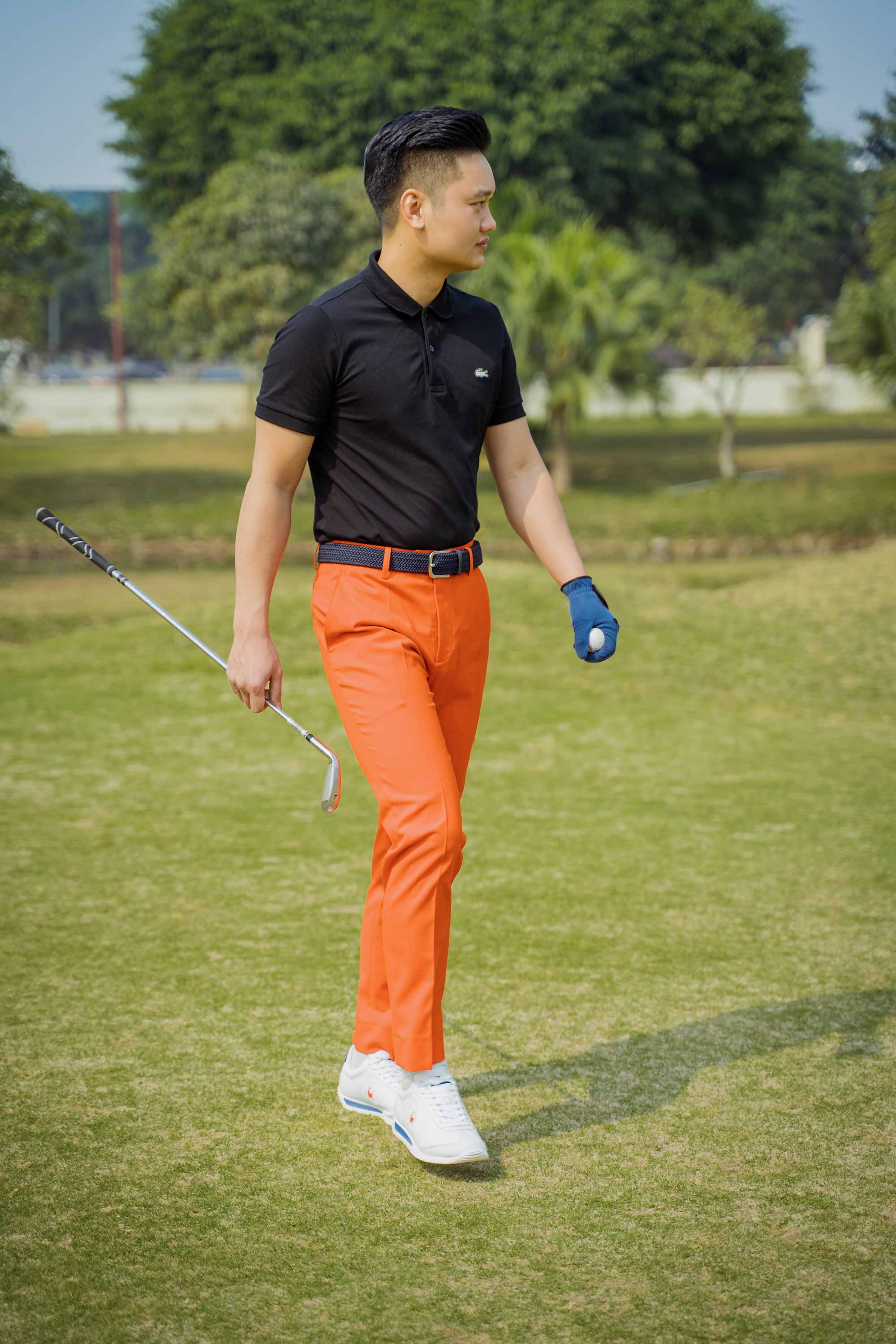 quần golf cam cháy
