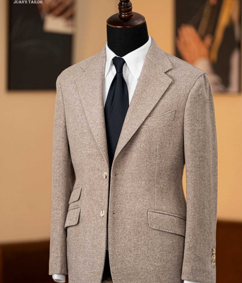 BEIGE WINTER WOOL BLAZER