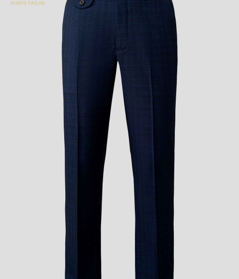 NAVY CHECK TROUSERS