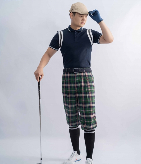 Quần Golf Kẻ Xanh Lá Cổ Điển