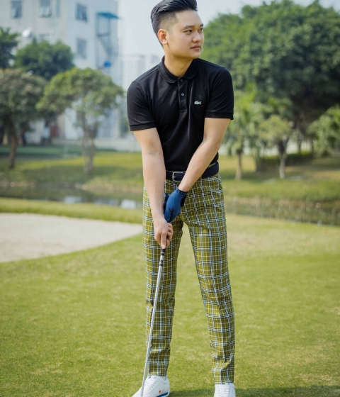 Quần Golf Kẻ Xanh Lá