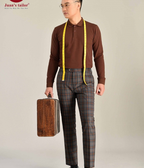 Quần Âu Kẻ Nâu