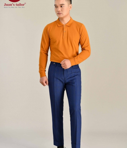 Quần Âu Kẻ Sọc Xanh Dương