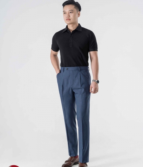 Quần Âu Kẻ Sọc Xanh