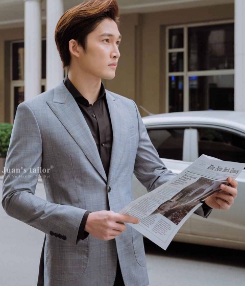Bộ vest nam 1 khuy Hàn Quốc màu Đen kẻ sọc, Bộ suit nam trẻ trung form ôm,  chất vải sịn - đủ size | Lazada.vn
