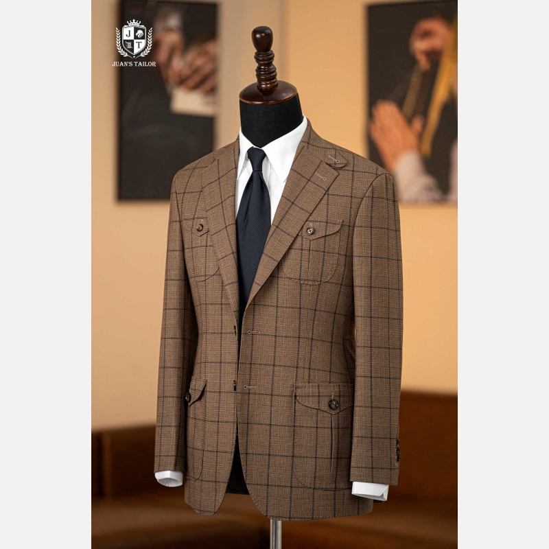 BROWN CREST CHECK BLAZER