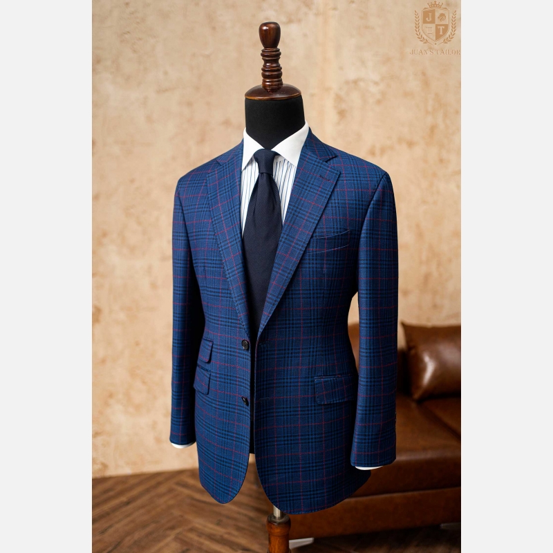 BLAZER NAVY RED CHECK