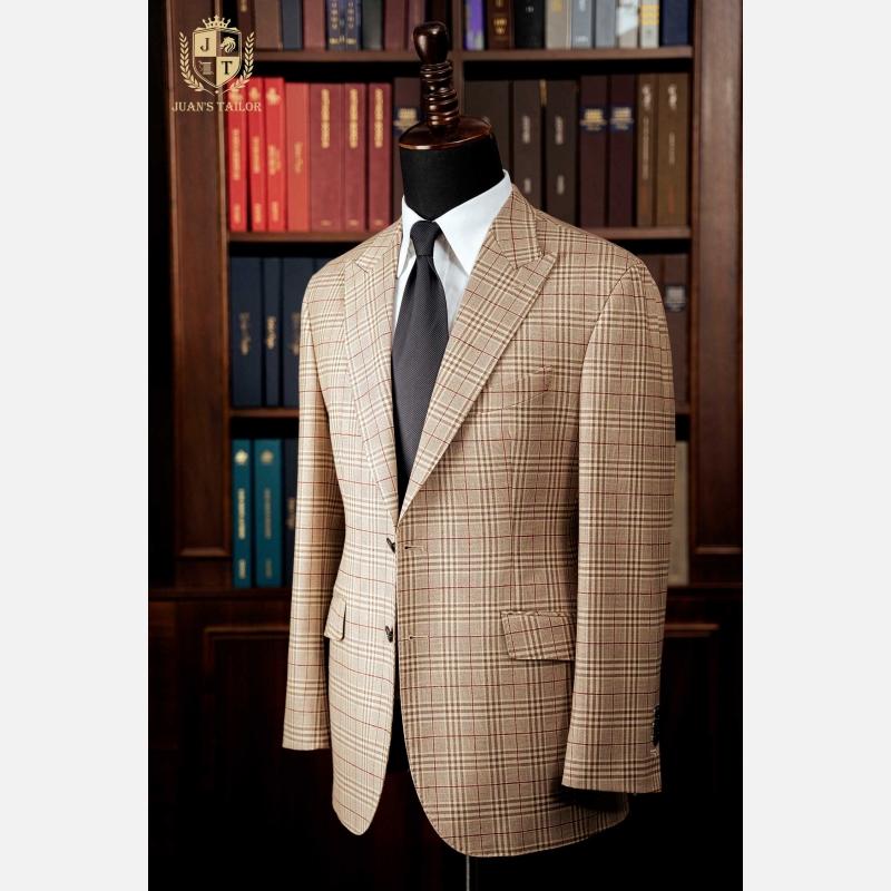 Blazer Beige Red Check