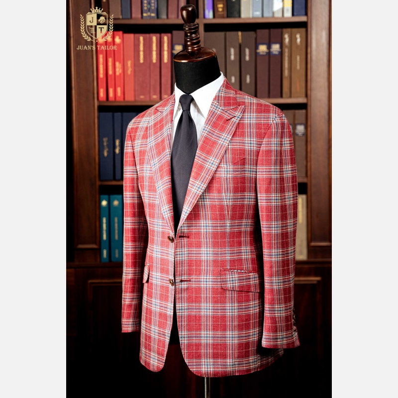 Blazer Sandstone Red Plaid