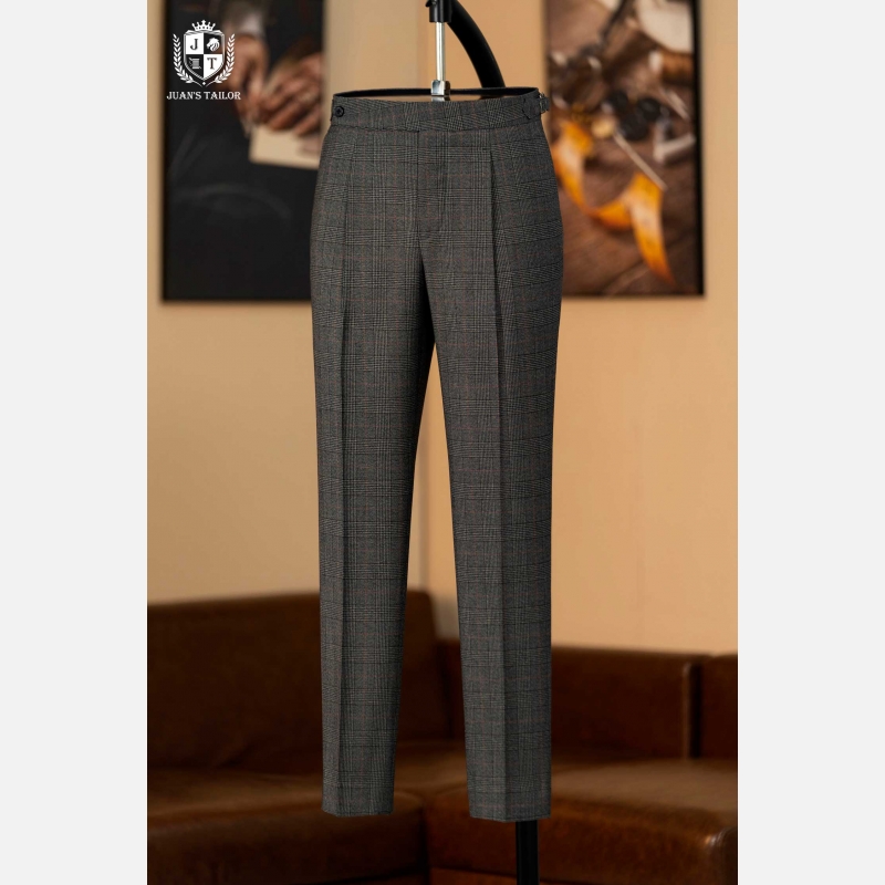 GREY GLEN CHECK TROUSERS