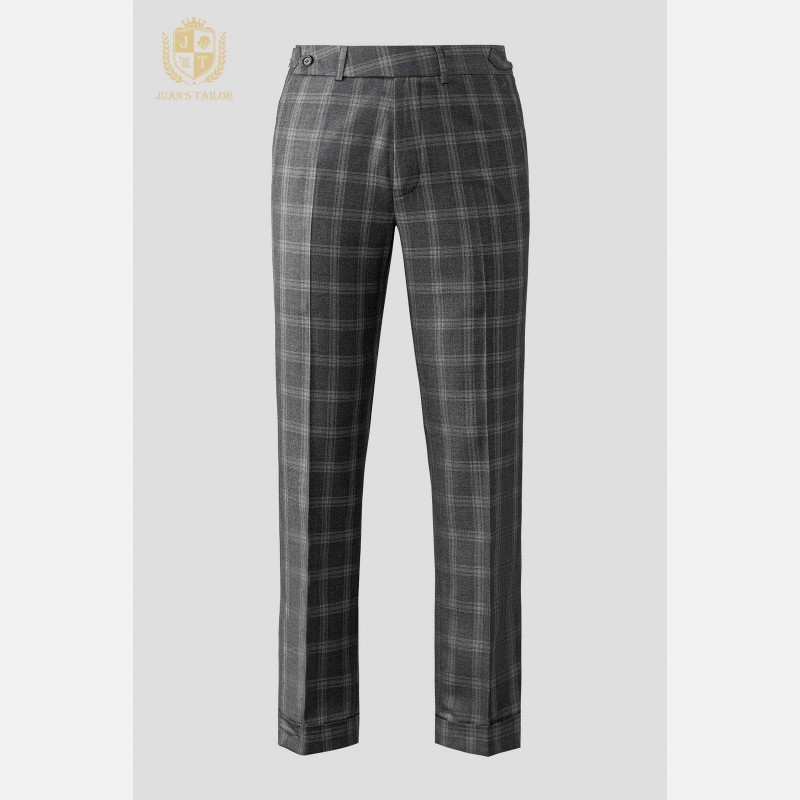 GLEN PLAID GRAY TROUSERS 
