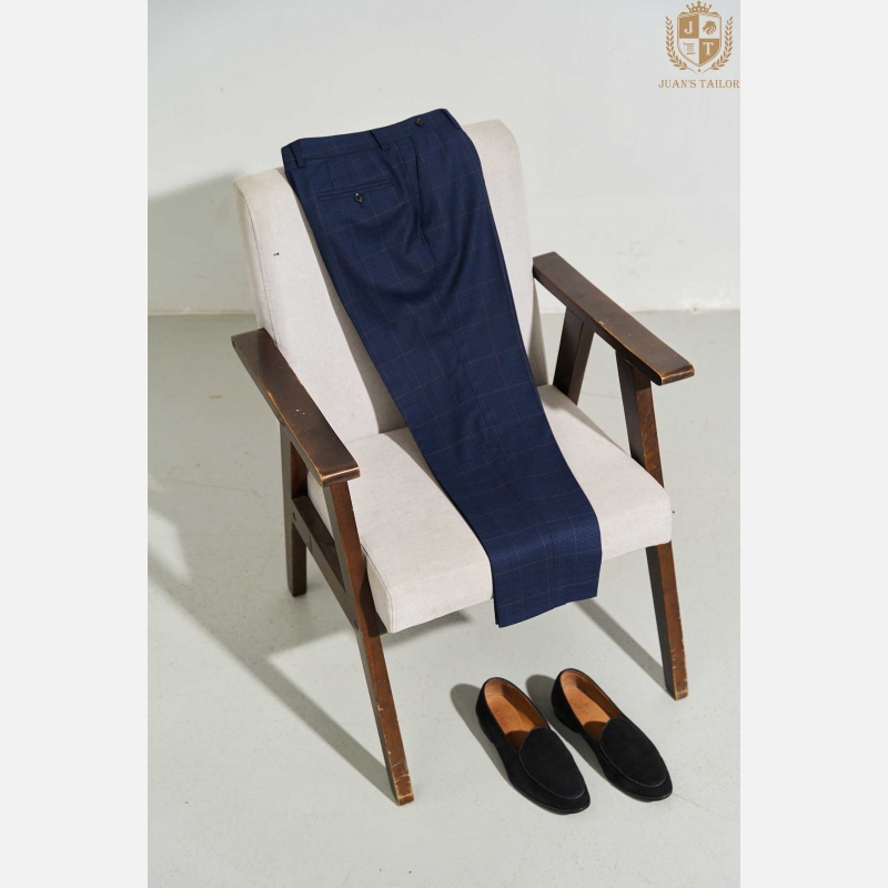 Quần Âu Navy Windowpane