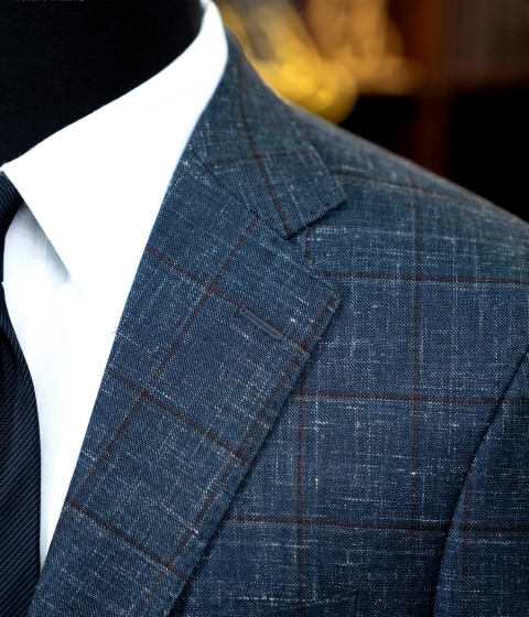 Mẫu vest nam kẻ sọc xanh navy