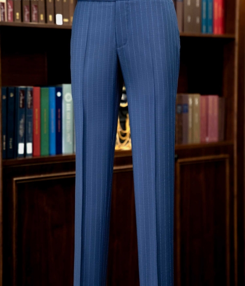 SAVILE BLUE PINSTRIPE TROUSERS