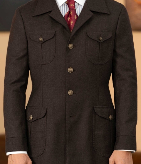 DARK BROWN SAFARI JACKET