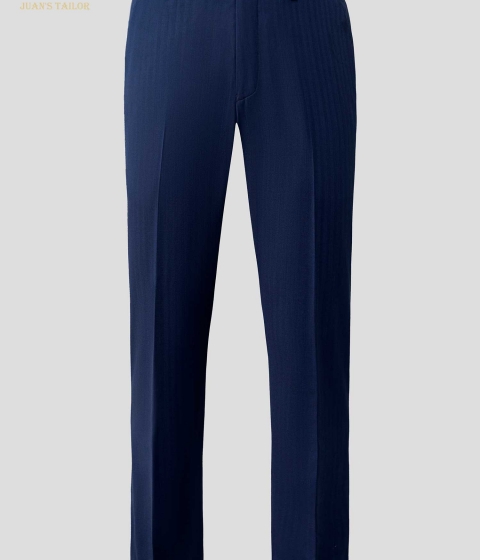 NAVY HERRINGBONE TROUSERS