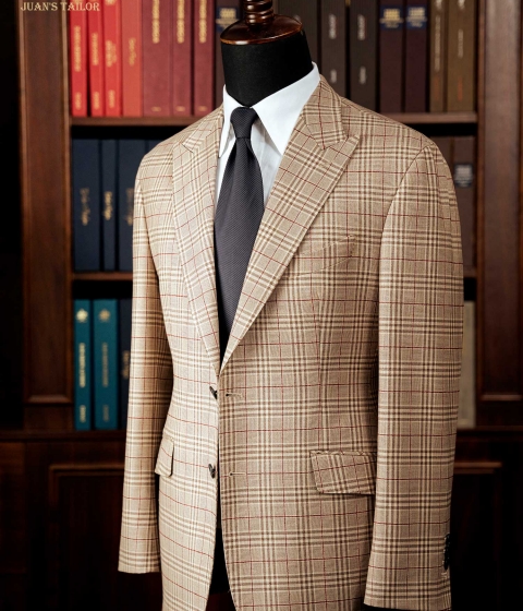 Blazer Beige Red Check
