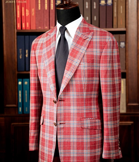 Blazer Sandstone Red Plaid