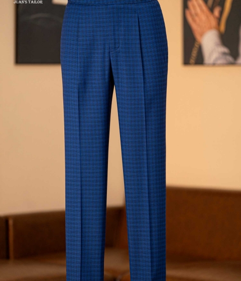 MIDNIGHT MICROCHECK TROUSERS 