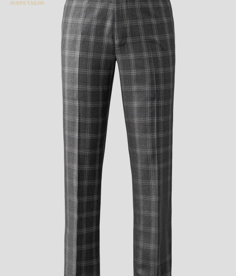 GLEN PLAID GRAY TROUSERS 