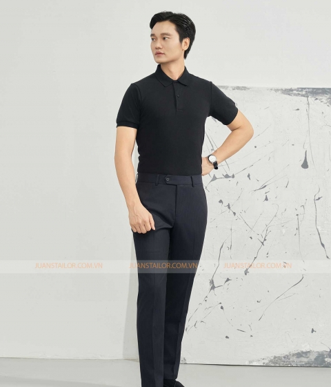 QUẦN ÂU HERRINGBONE TÍM THAN