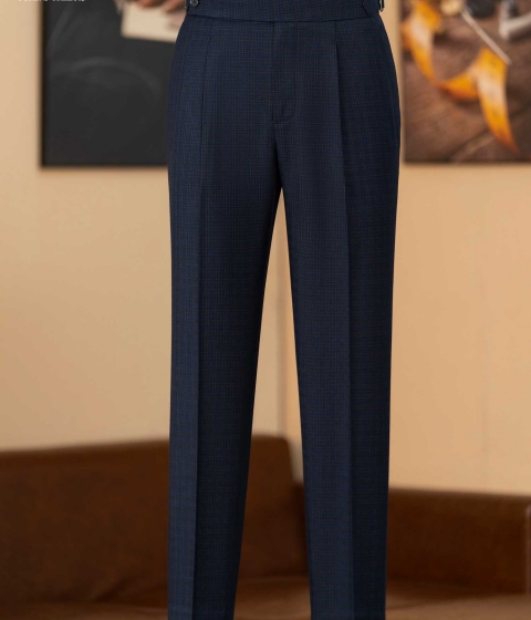 THE NAVY CARO TROUSERS 